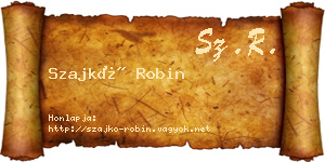 Szajkó Robin névjegykártya
